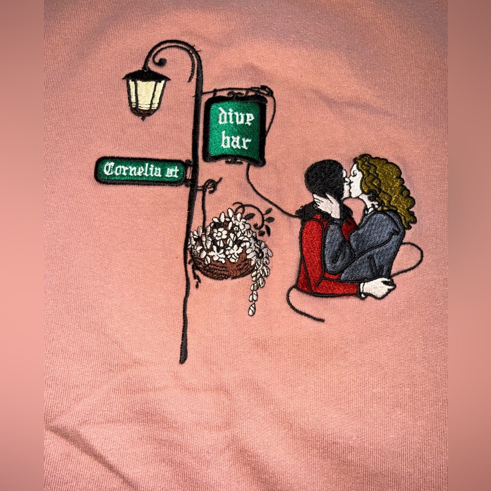 T Swift Pink Cornelia St Crew Neck Sweatshirt large - Picture 2 of 5